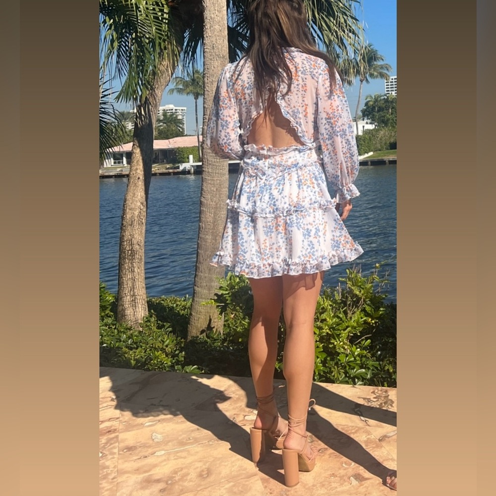 Floral Ruffle Mini Dress - Picture 2 of 4